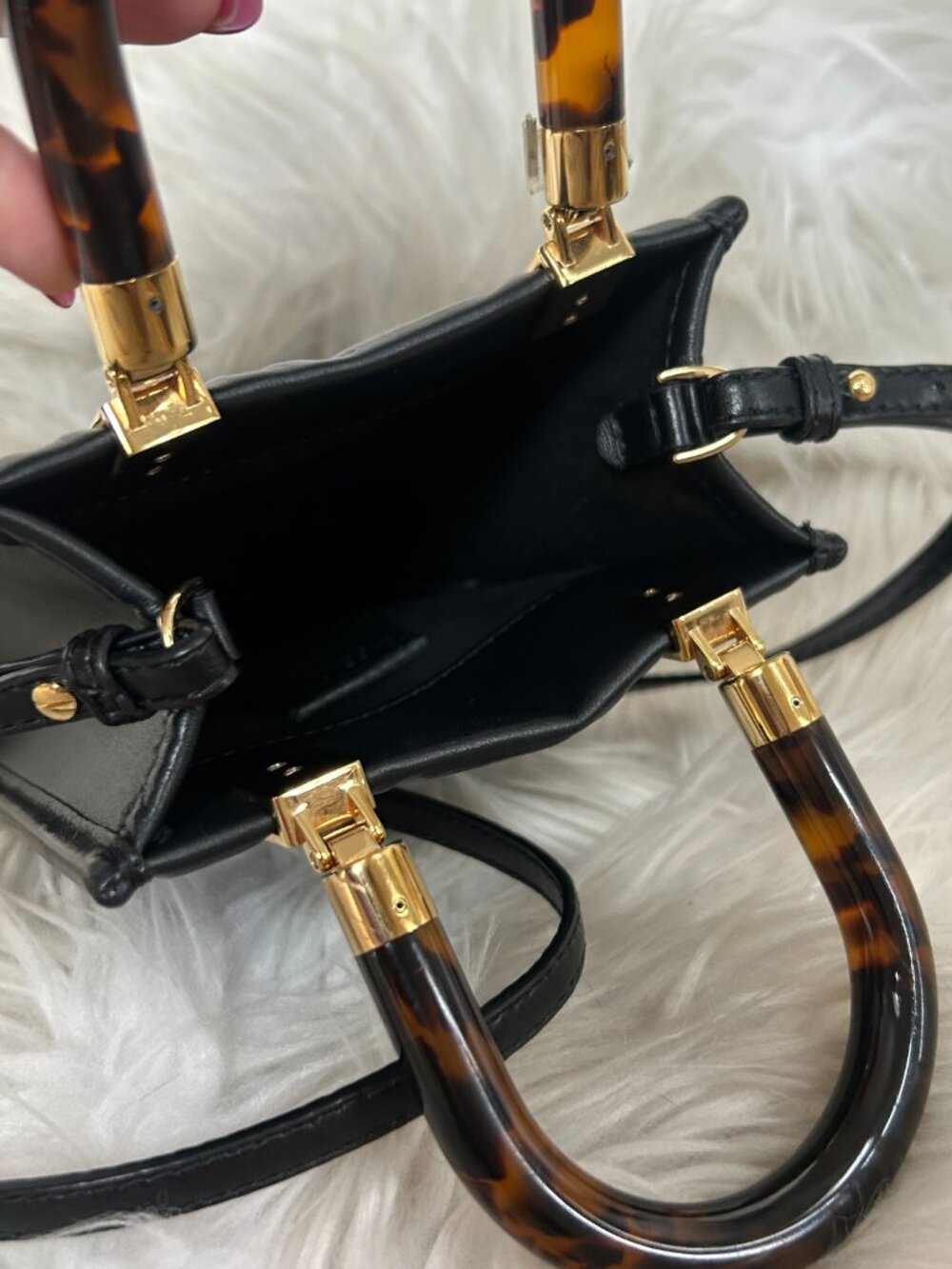 Fendi Vitello Embossed Mini F Sunshine Tote - Picture 11 of 14